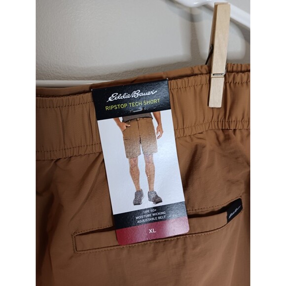 Eddie Bauer Men's Ripstop Tech Pull On Short Size XL Brown Sugar New With Tags - Picture 3 of 7
